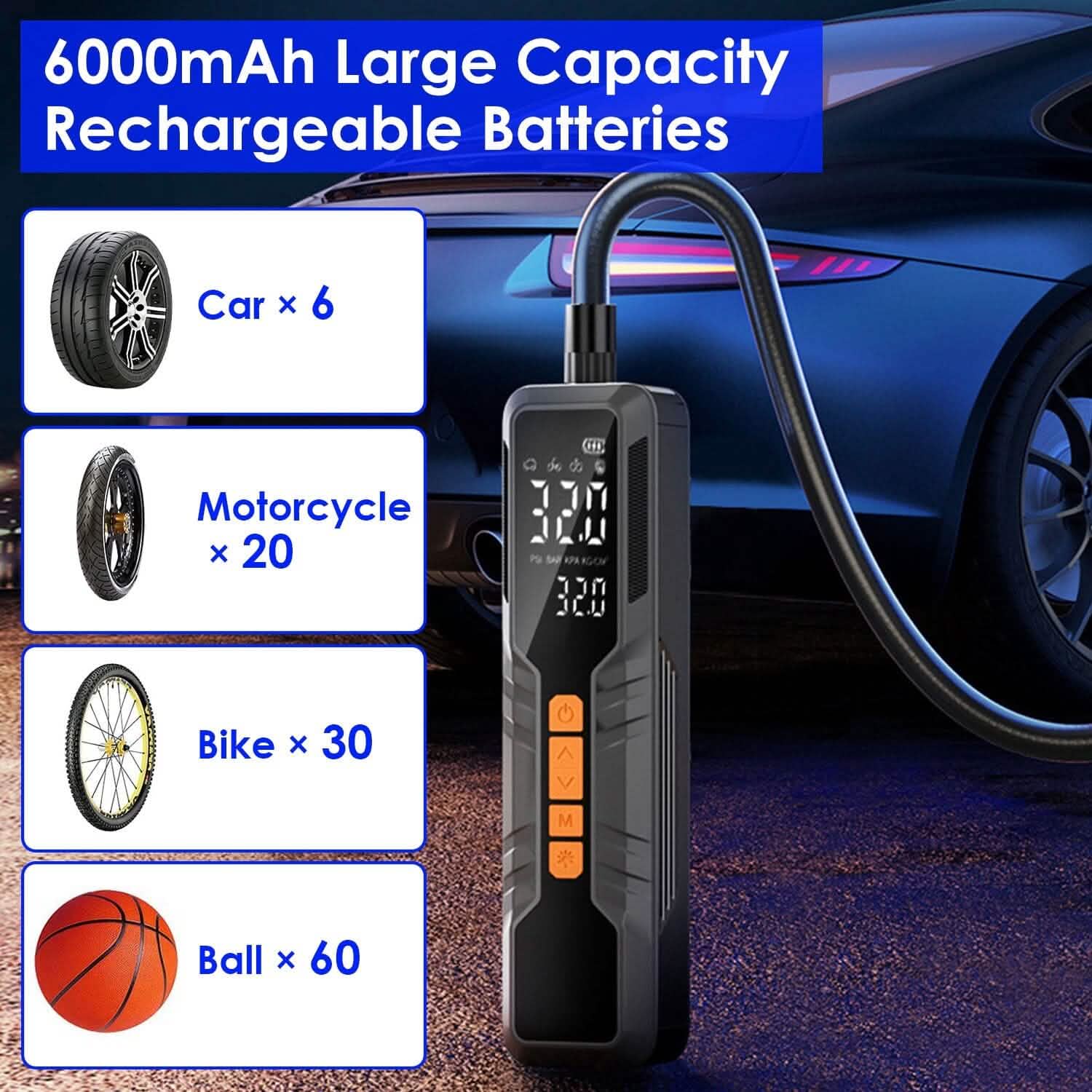 150 PSI Portable Tire Inflator Cordless Digital Air Compressor DailySale