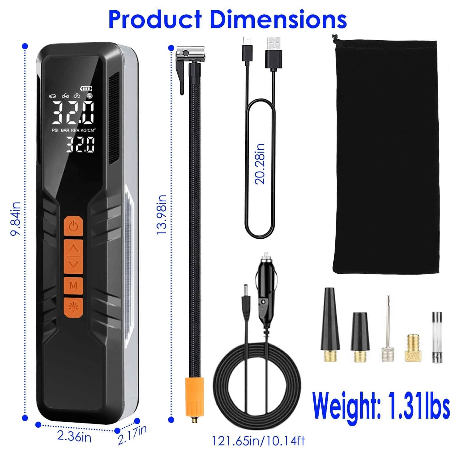 150 PSI Portable Tire Inflator Cordless Digital Air Compressor DailySale