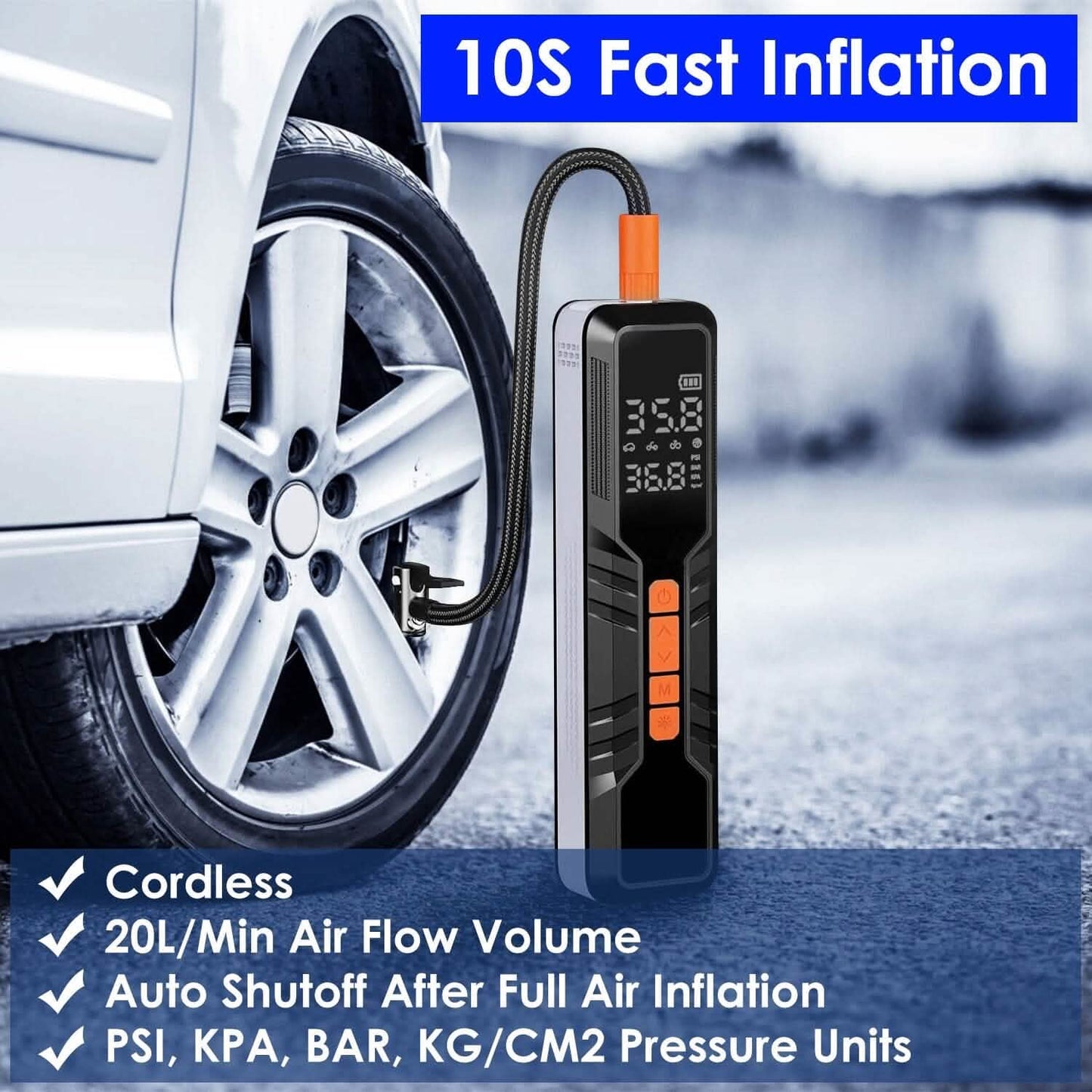 150 PSI Portable Tire Inflator Cordless Digital Air Compressor DailySale