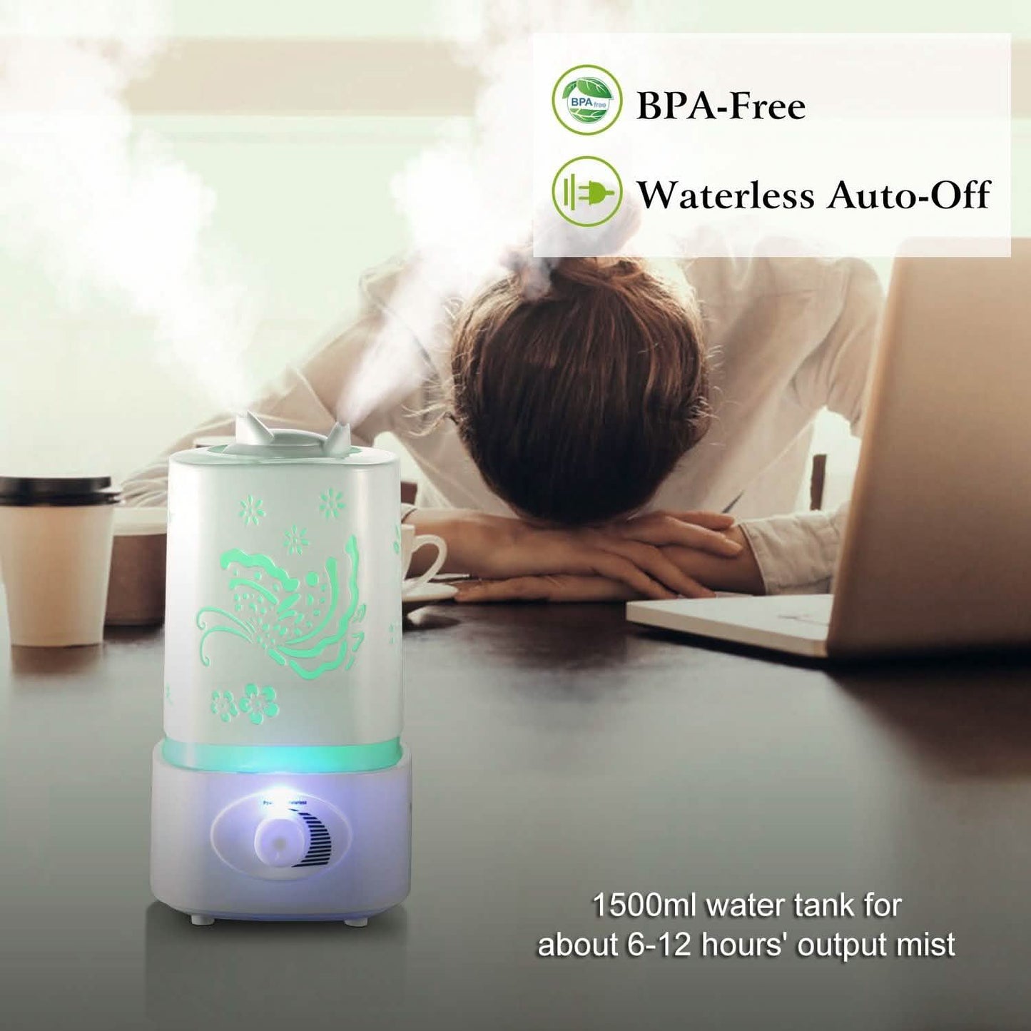 1500ml Ultrasonic Aroma Essential Oil Diffuser DailySale