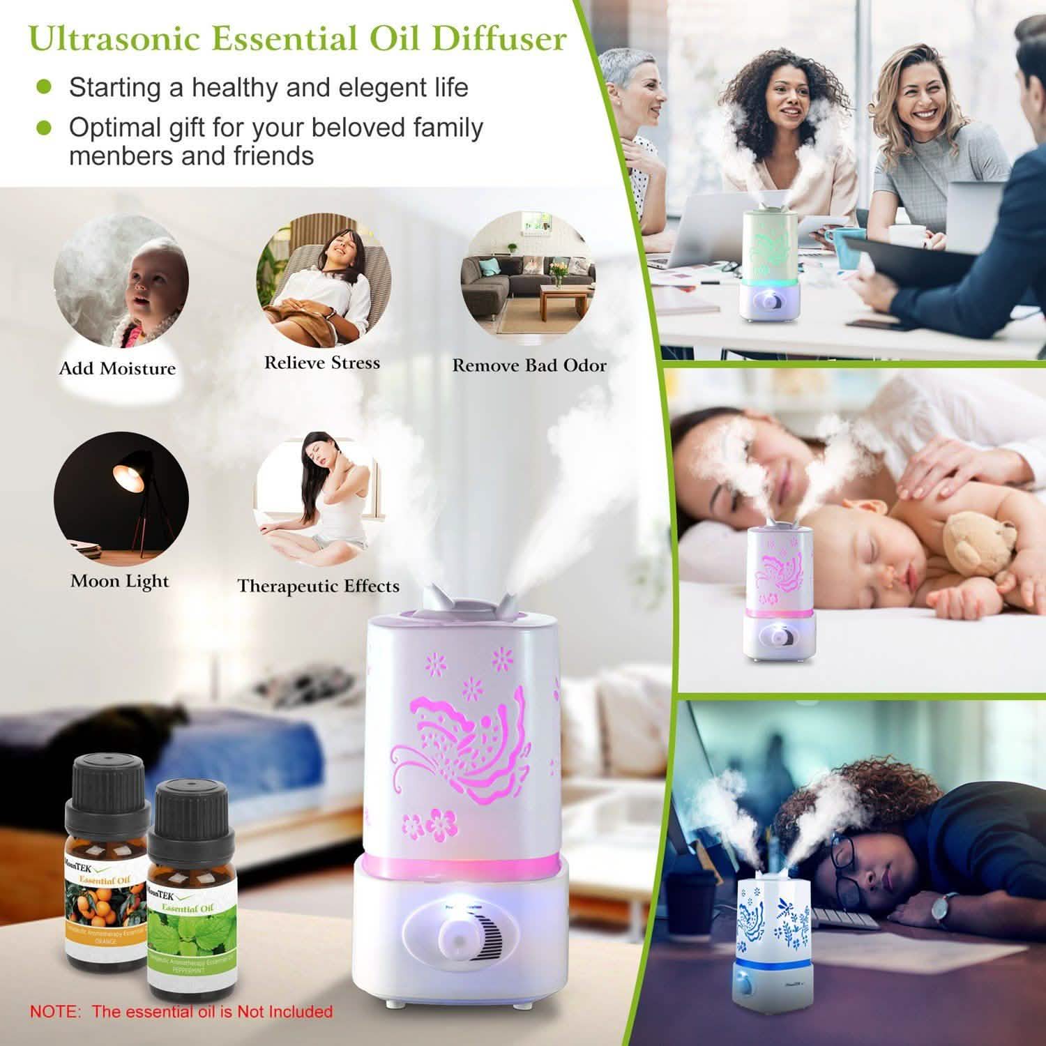 1500ml Ultrasonic Aroma Essential Oil Diffuser DailySale