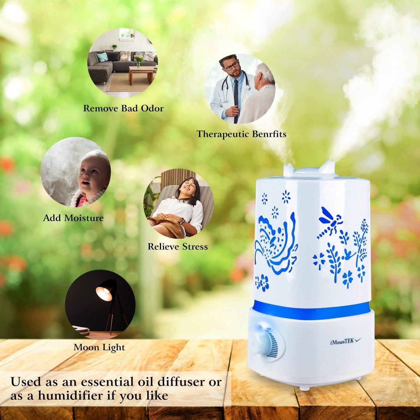 1500ml Ultrasonic Aroma Essential Oil Diffuser DailySale