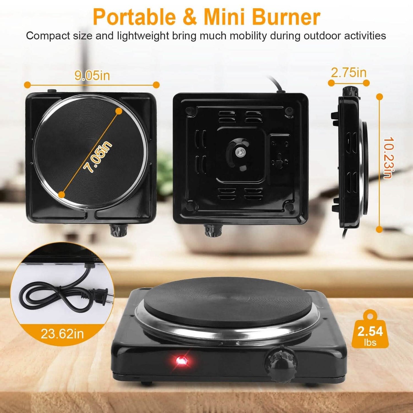 1500W Portable Heating Hot Plate Stove Countertop with Non Slip Rubber DailySale