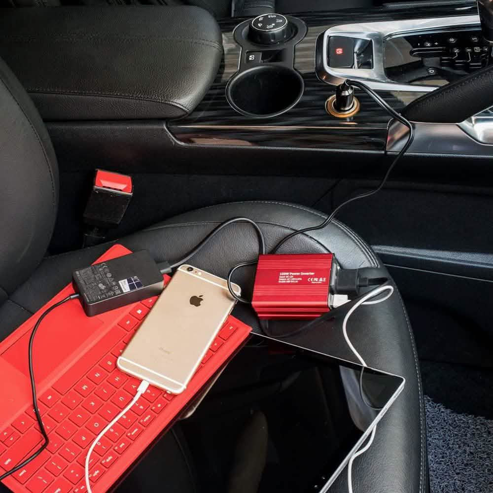 150W Car Power Inverter 12V DC to 110V AC Converter with 3.1A Dual USB Car Charger DailySale