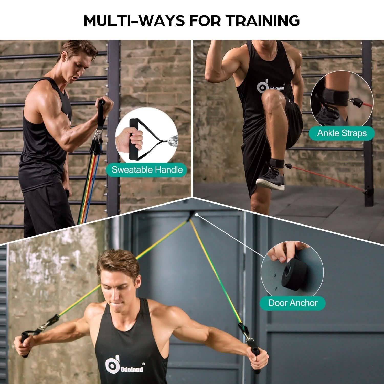 16-Pieces: Resistance Bands Set for Burning Fat & Muscle Strength DailySale