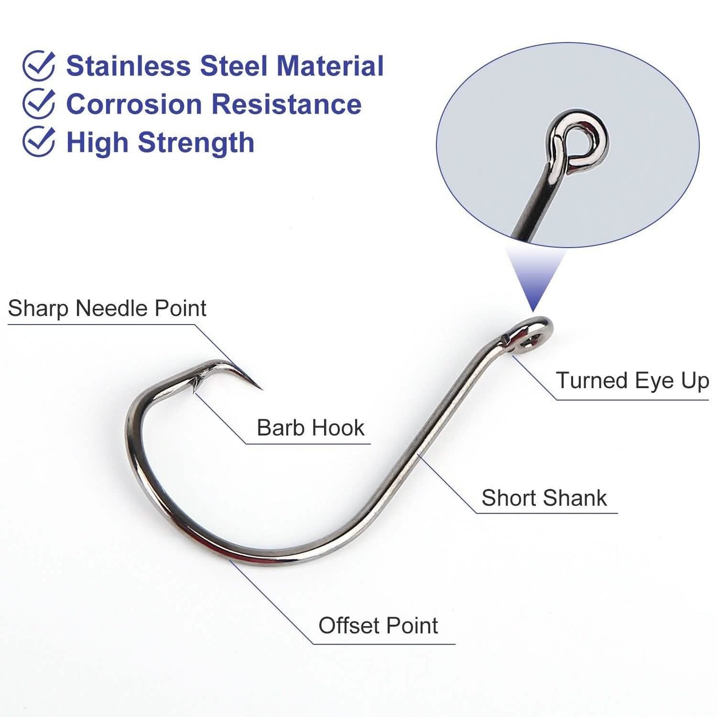 160-Piece: Offset Fishing Hooks Kit DailySale