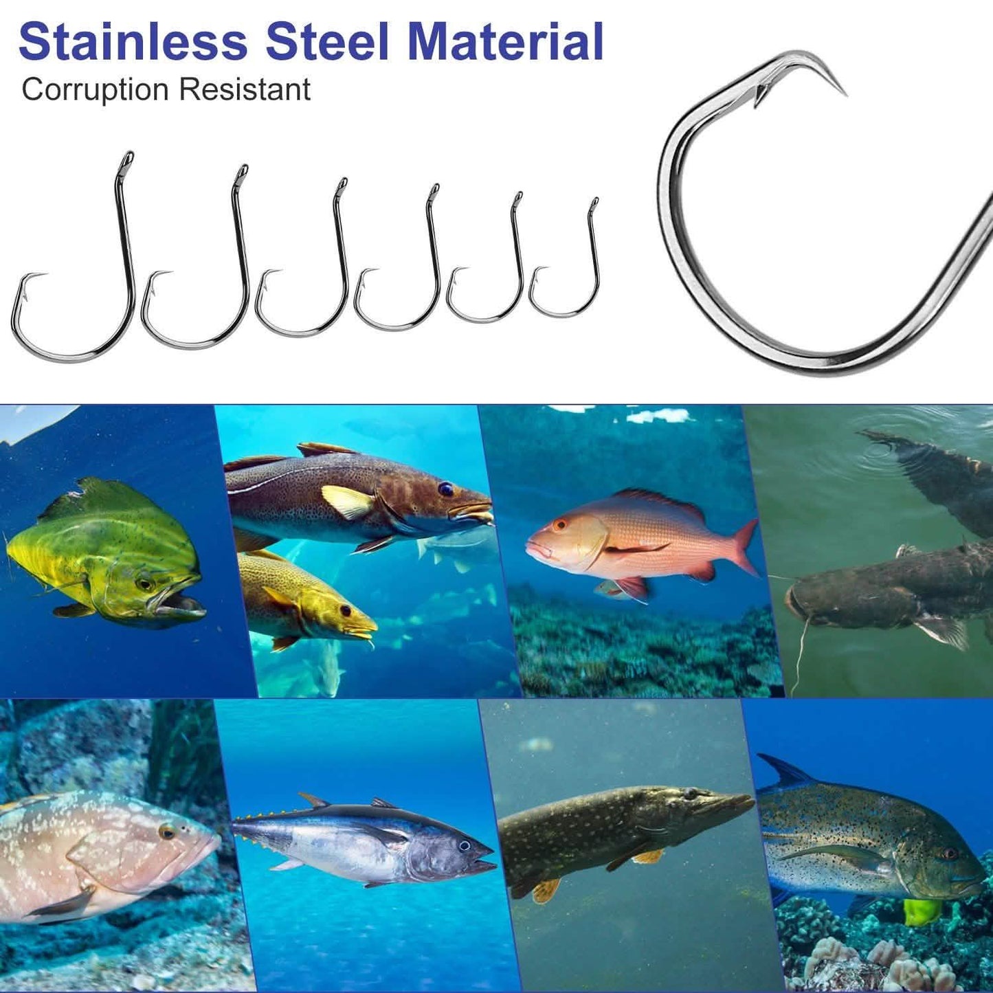 160-Piece: Offset Fishing Hooks Kit DailySale