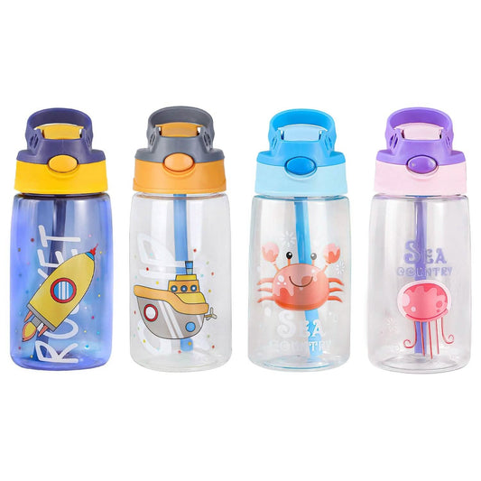 16.2oz Leak-proof Kids Water Bottle with Straw Push Button DailySale