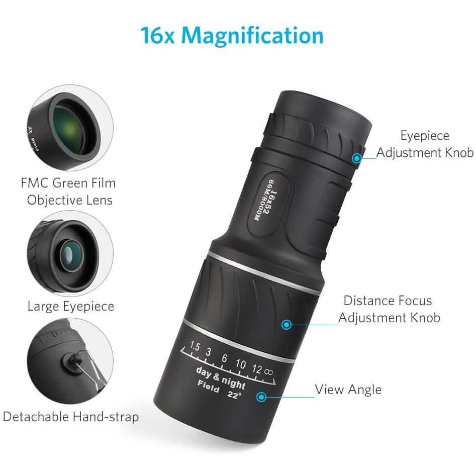 16x52 Monocular Dual Focus Optics Zoom Telescope DailySale
