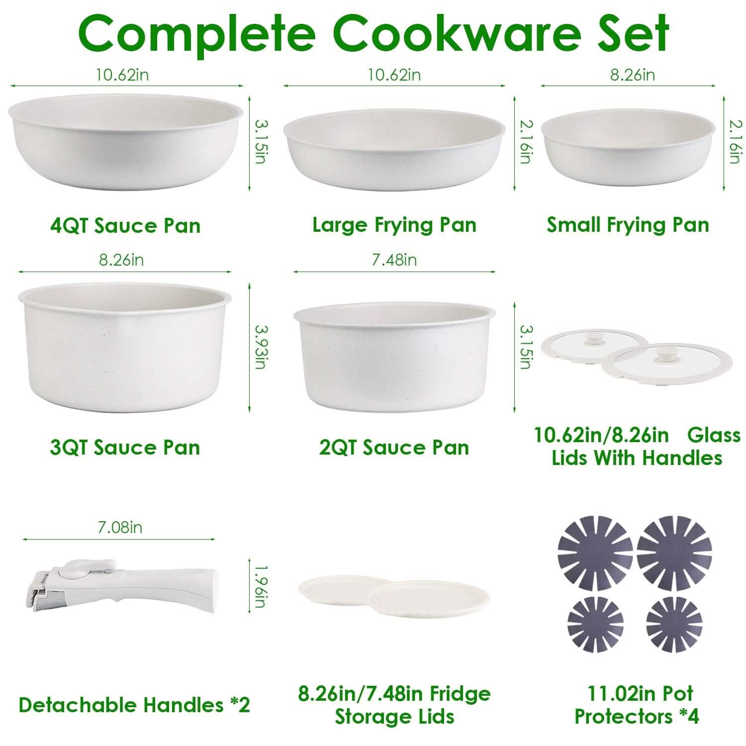17-Pieces: Nonstick Cookware Set Induction Kitchen Pots and Pans DailySale