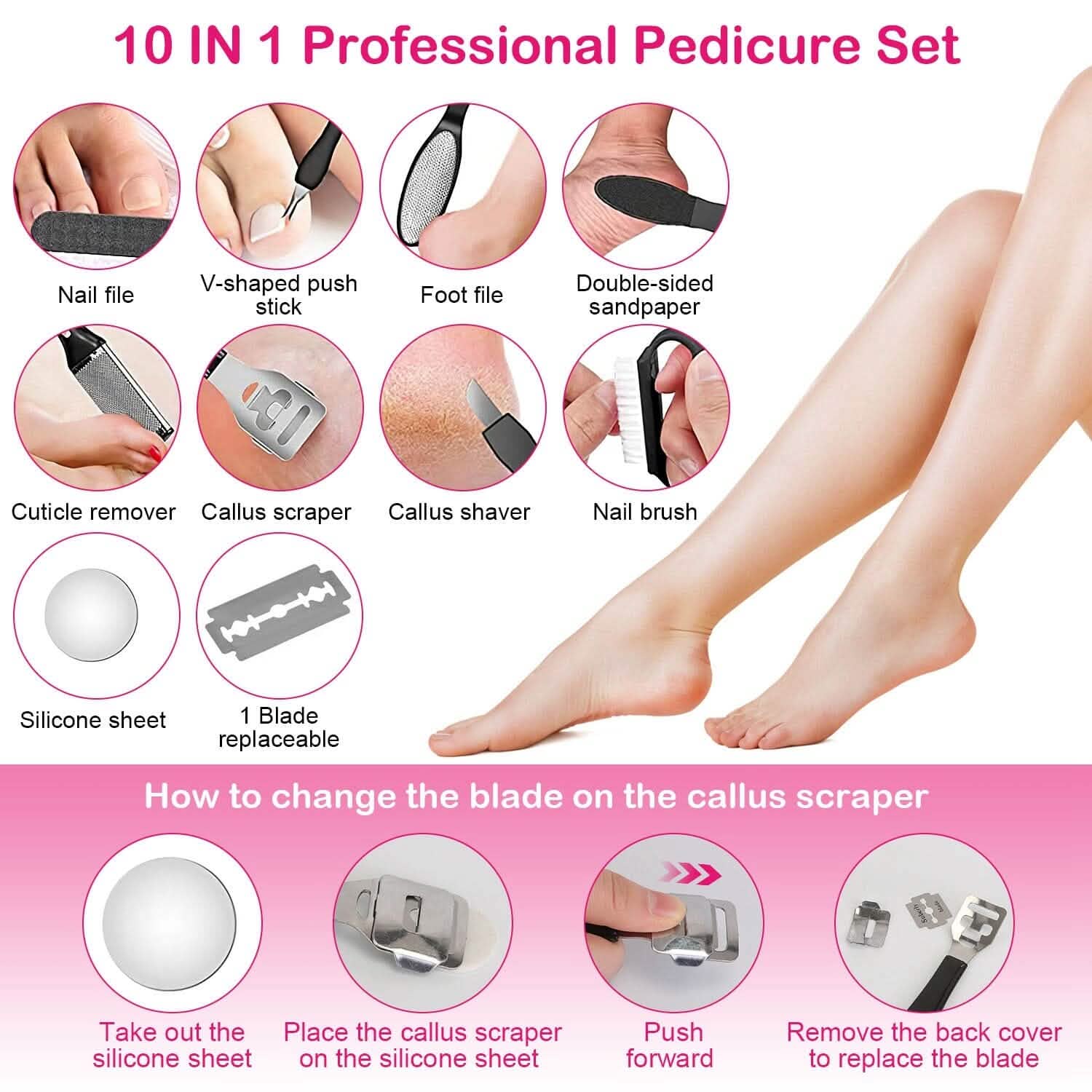 17-Pieces Set: Electric Foot Callus Remover with Vacuum Foot Grinder Rechargeable DailySale
