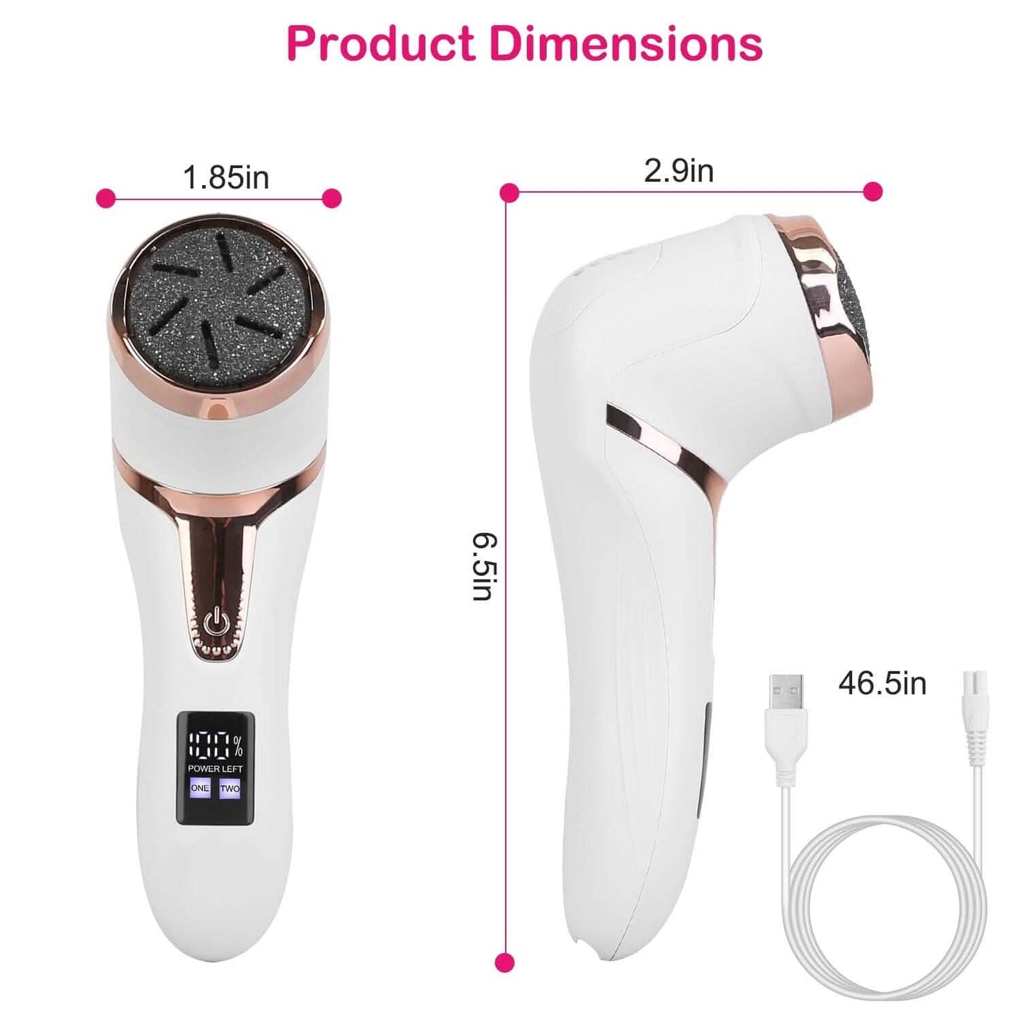 17-Pieces Set: Electric Foot Callus Remover with Vacuum Foot Grinder Rechargeable DailySale