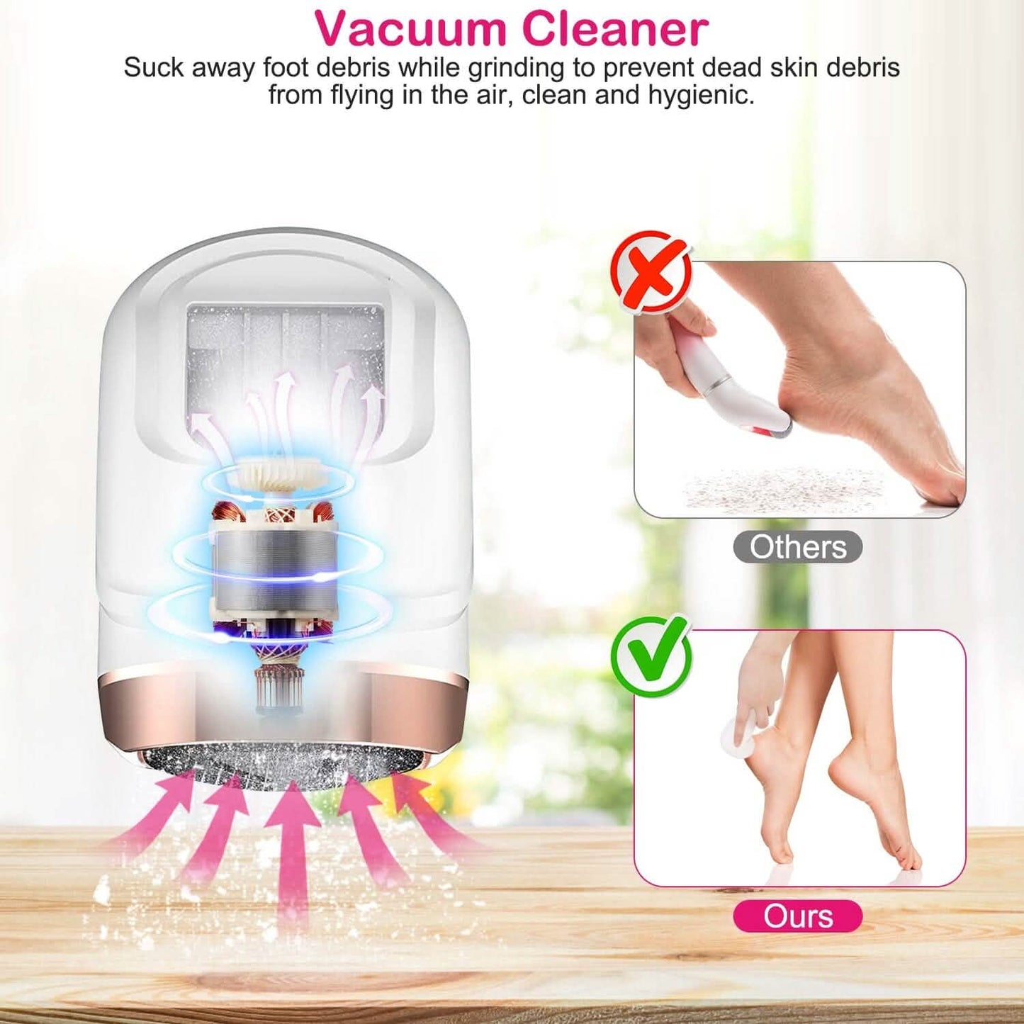 17-Pieces Set: Electric Foot Callus Remover with Vacuum Foot Grinder Rechargeable DailySale