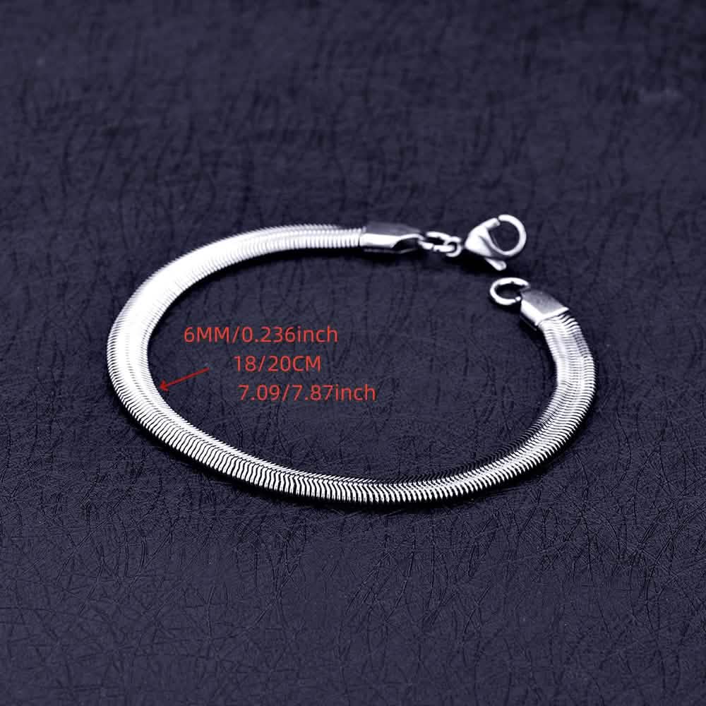 6mm Stainless Steel Snake Chain Bracelet – Unisex DailySale