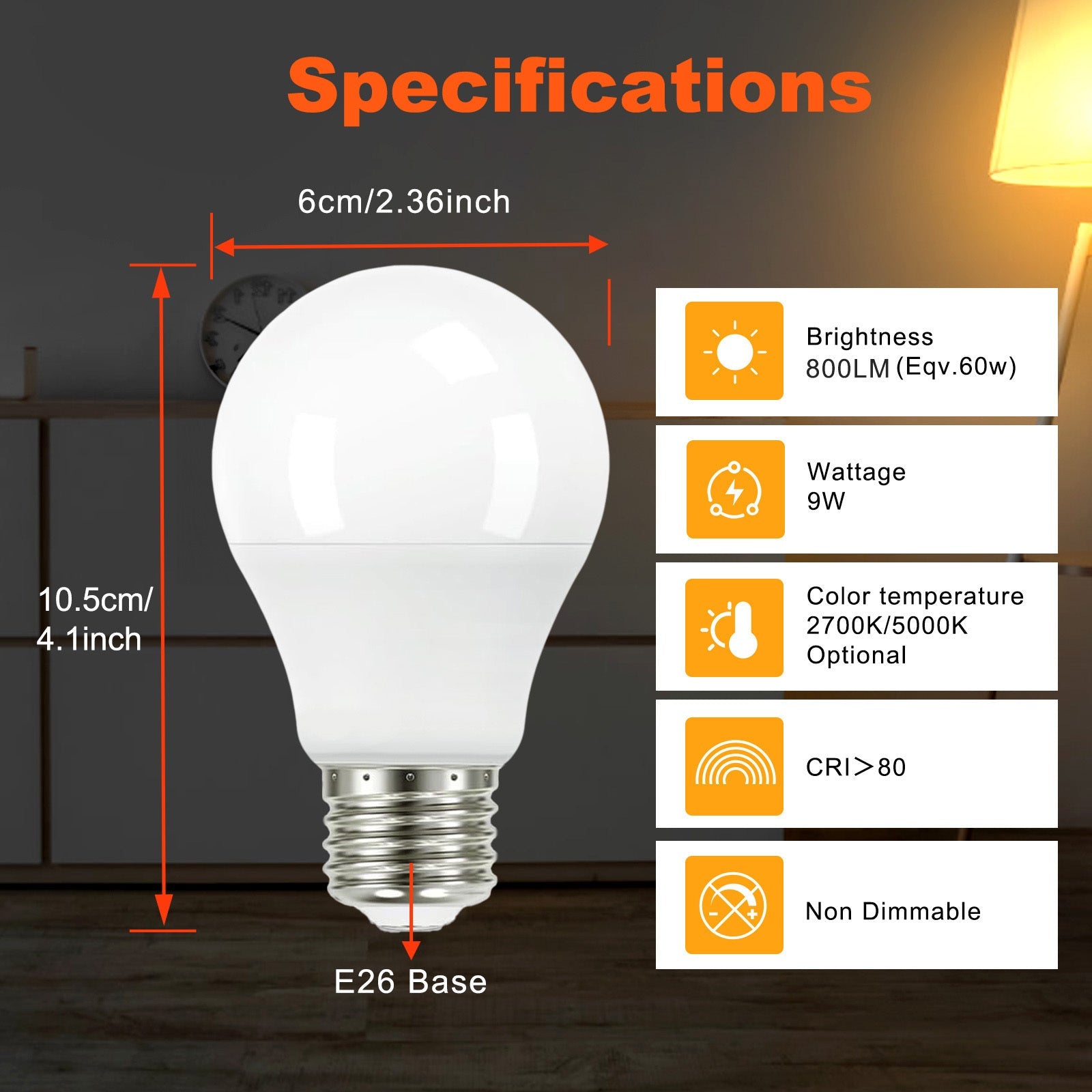 4-Pack A19 LED Light Bulbs, 60W Equivalent, Soft White or Cool Daylight, E26 Base, Non-Dimmable DailySale