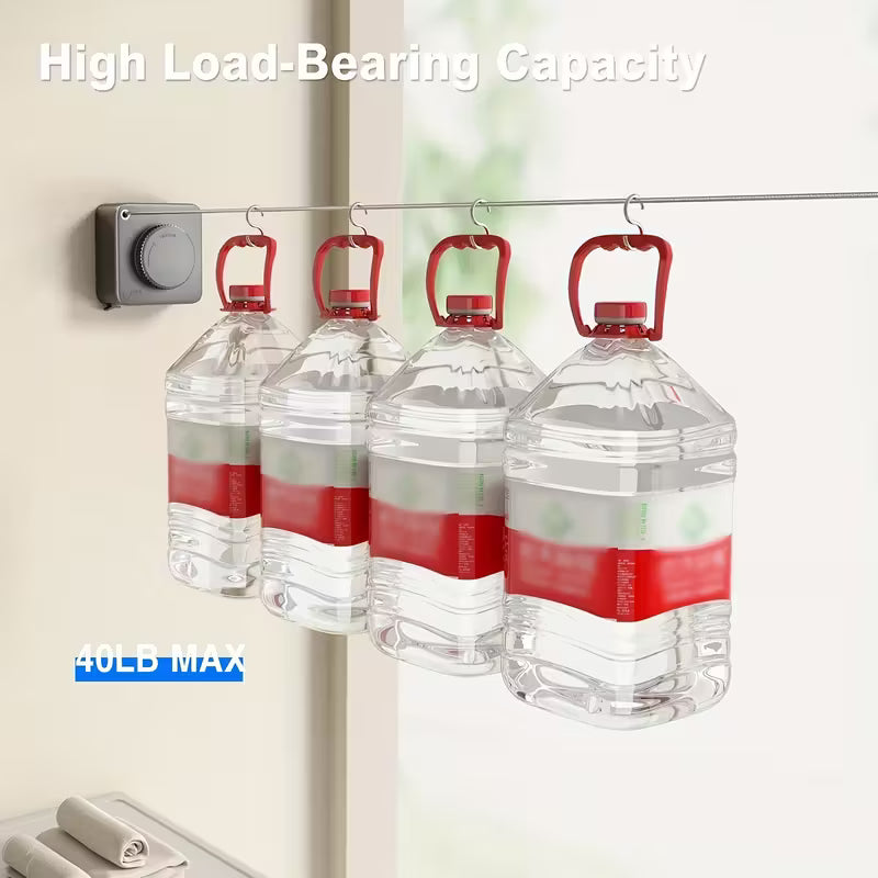 Retractable Clothesline – Heavy-Duty Wall-Mount Laundry Rack DailySale