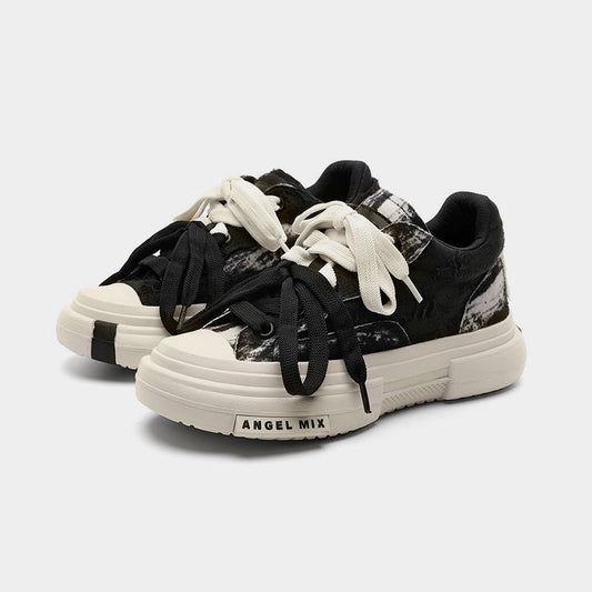 Duo Lace | Platform Canvas Sneakers - Luxuryurbanwear