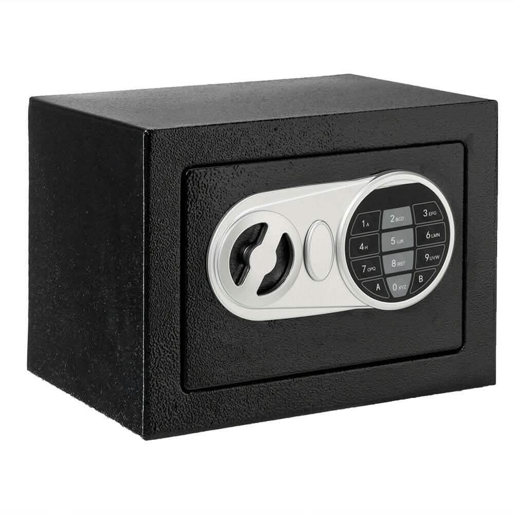 17E Home Use Upgraded Electronic Password Steel Plate Safe Box Black DailySale