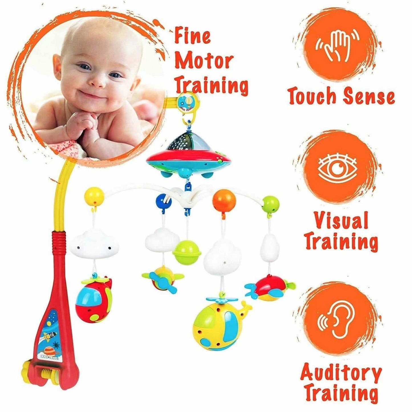 180 Melodies Music Crib Toy Twinkle Light Mobile Cot Bed Bell Box Baby Rattles DailySale