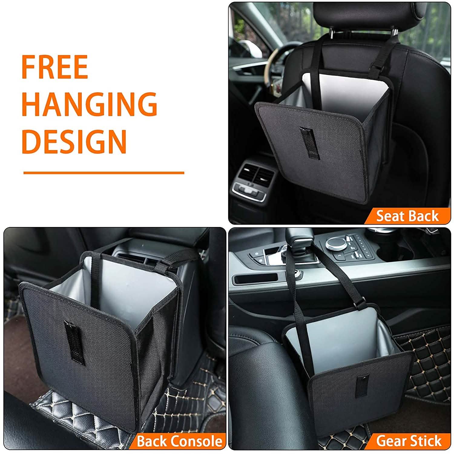1.85 Gallon Hanging Car Trash Can Waterproof Litter Garbage Bag Organizer DailySale