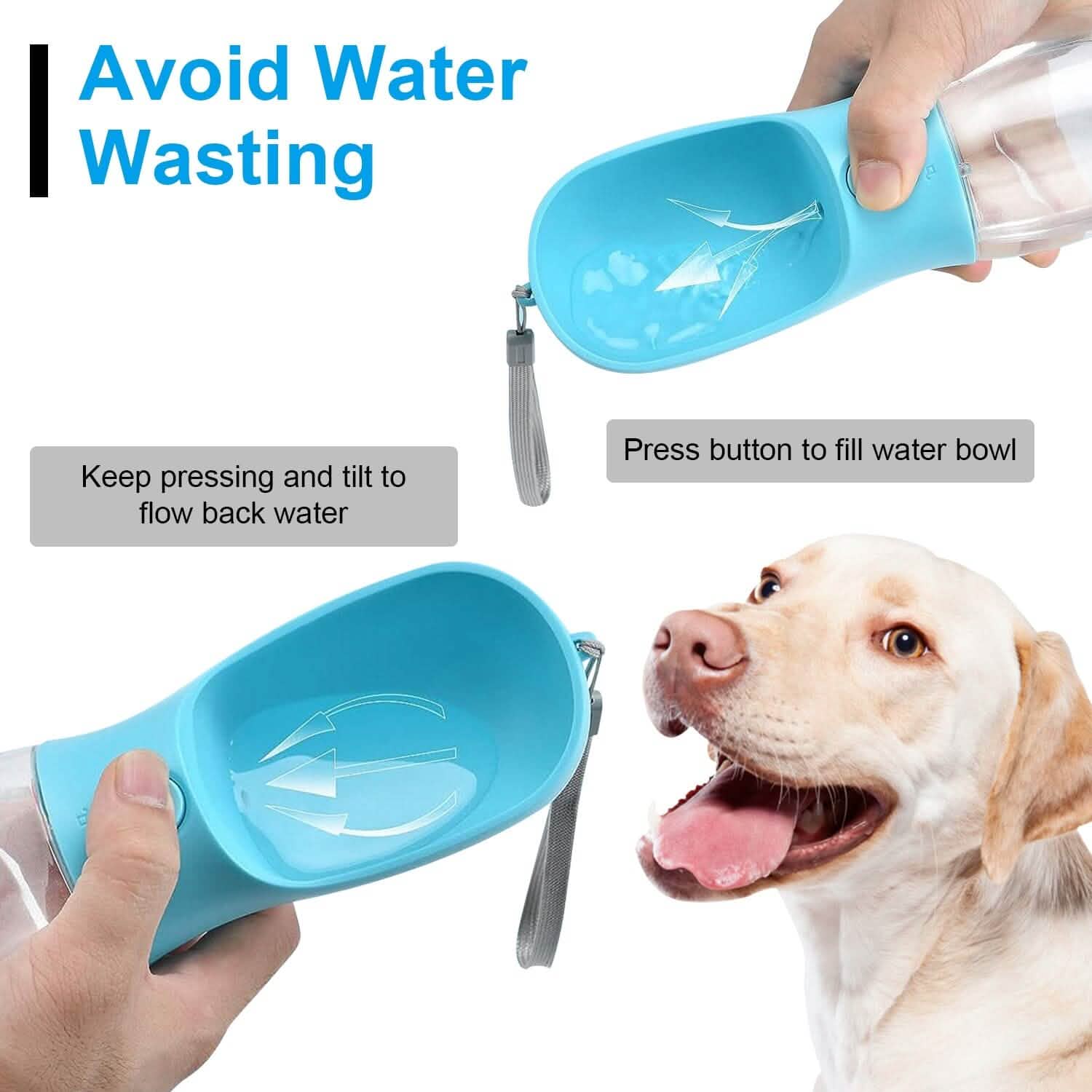 18.6 oz Portable Dog Water Dispenser with Detachable Food Container DailySale