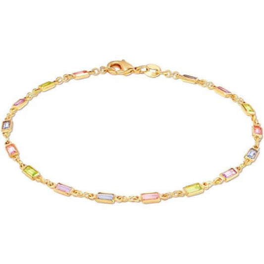 18K Gold Baguette Multi Stone Crystal Bracelet for Women DailySale