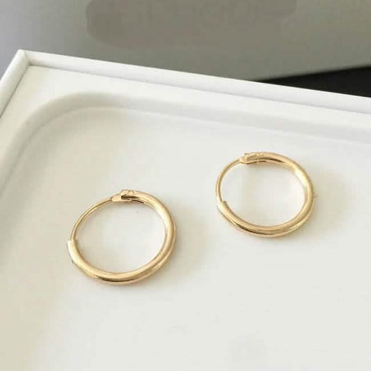 18K Gold Endless Hoop Earrings DailySale