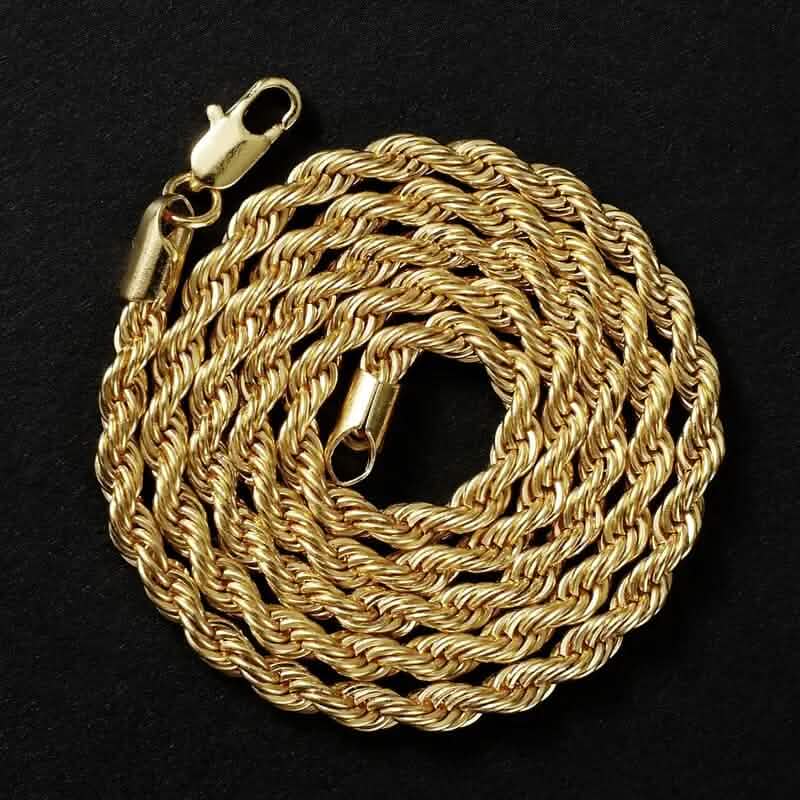 18K Gold European Classic Twist Necklace + Bracelet DailySale