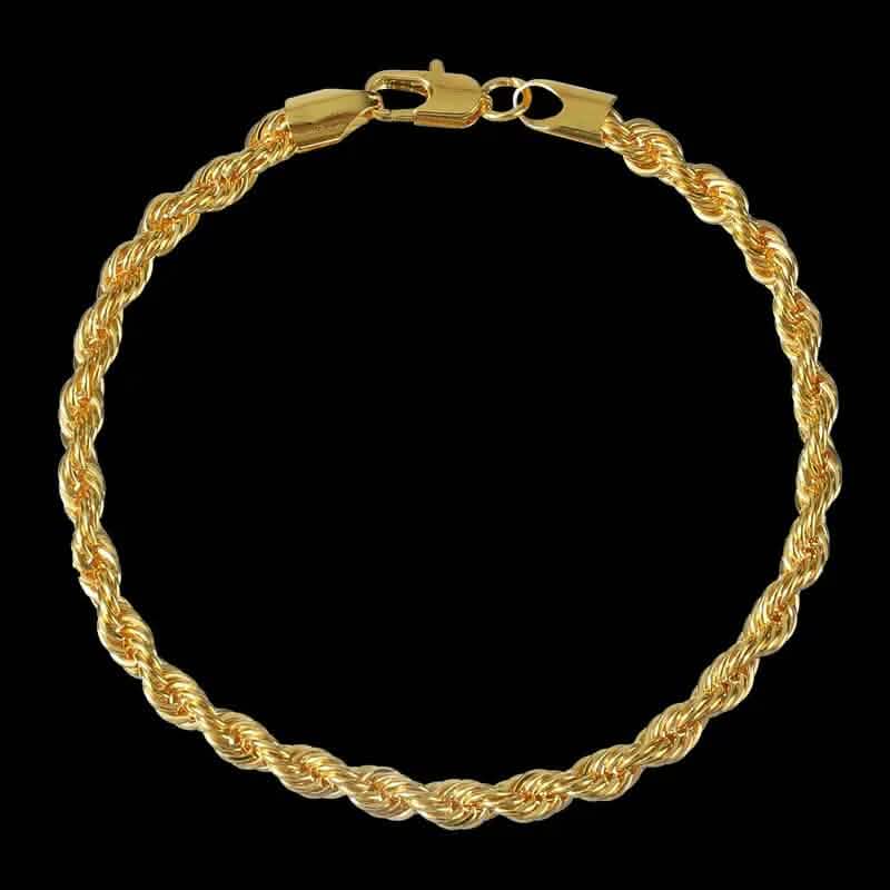 18K Gold European Classic Twist Necklace + Bracelet DailySale