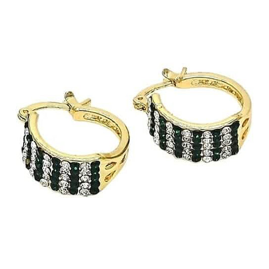 18k Gold-filled Emerald Crystal Pavé High-polish Cubic Zirconia Earrings DailySale