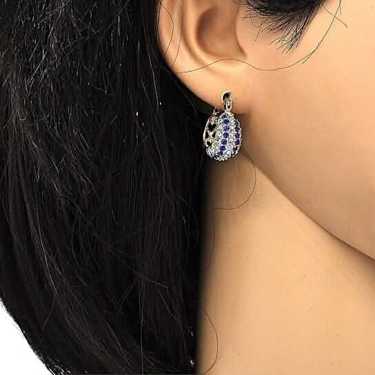 18k Gold Filled High Polish Finish 5 Line Crystal Earring DailySale