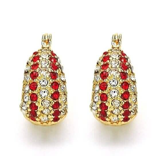18k Gold Filled High Polish Finish 5 Line Crystal Earring DailySale
