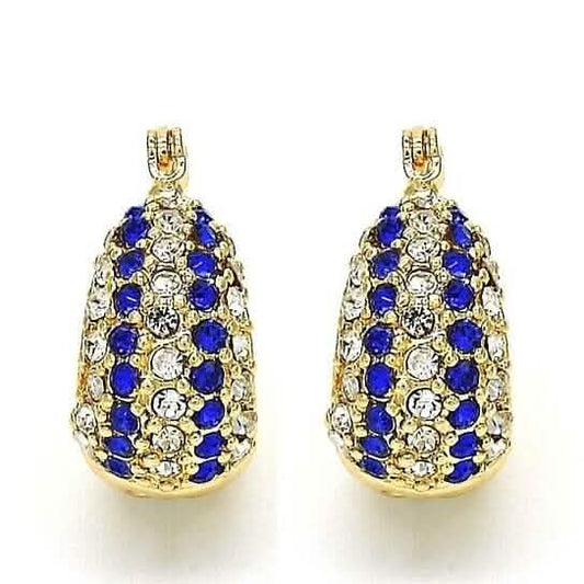 18k Gold Filled High Polish Finish 5 Line Sapphire Crystal Earring DailySale