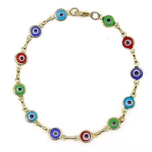 18k Gold Filled High Polish Finsh Evil Eye Bracelet DailySale