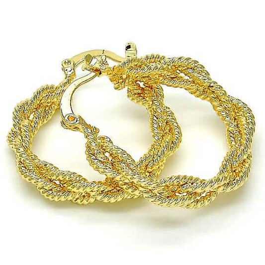 18k Gold Filled High Polish Finsh Medium Hoop DailySale