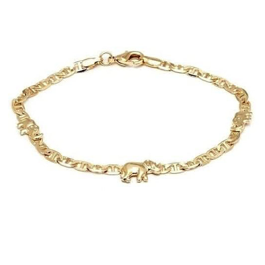 18k Gold Filled Mariner Link Elephant Bracelet 8'' DailySale