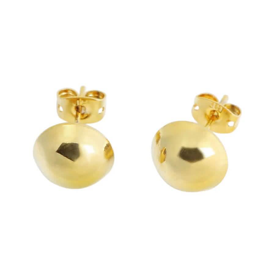 18K Gold Half Ball Stud Earrings DailySale