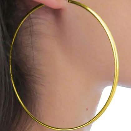 18K Gold Over Sterling Silver Big Classic Hoop Earrings DailySale