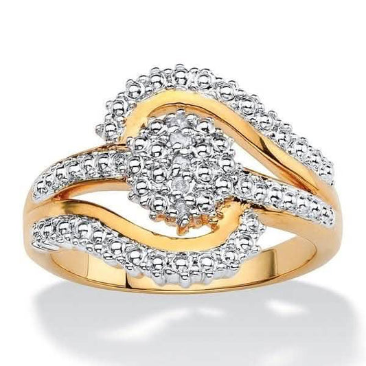 18K Gold Plated 0.15 Ct Diamond Accent Swirl Ring DailySale