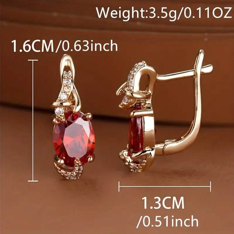 18K Gold Stone Stud Earrings DailySale