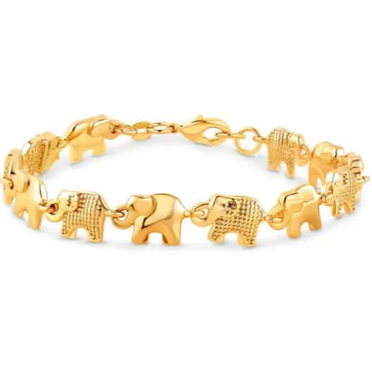 18K Gold Plated Elephant Anklet for Women 10" DailySale