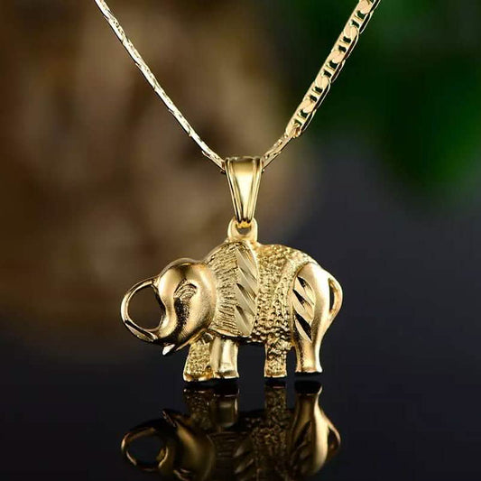 18K Gold Plated Happy Elephant Pendant Necklace DailySale