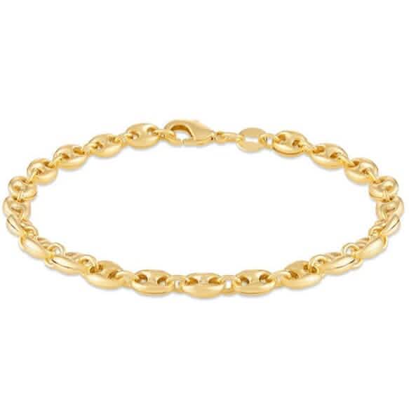 18K Gold Puff 8" Mariner Bracelet DailySale