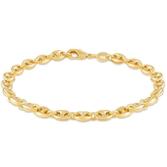 18K Gold Puff 8" Mariner Bracelet DailySale