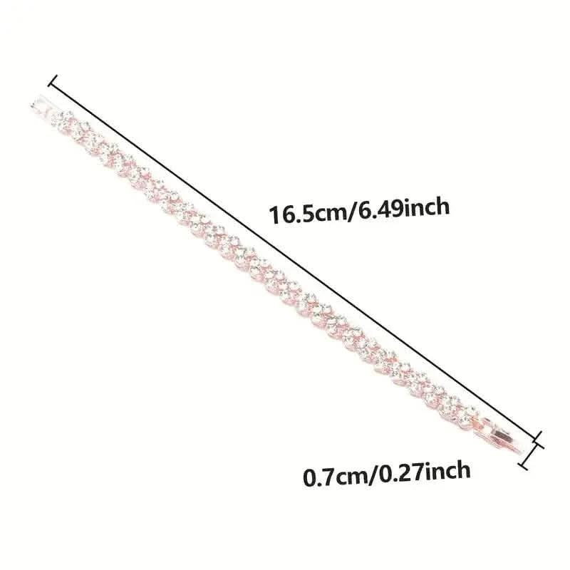18K Golden Plated Stainless Steel Bracelet with Rhinestone Embellishments DailySale