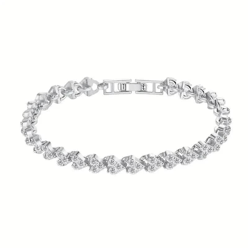 18K Golden Plated Stainless Steel Bracelet with Rhinestone Embellishments DailySale