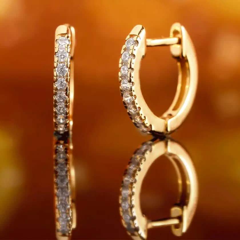 18k Huggie Earrings Made with Swarovski Crystal DailySale