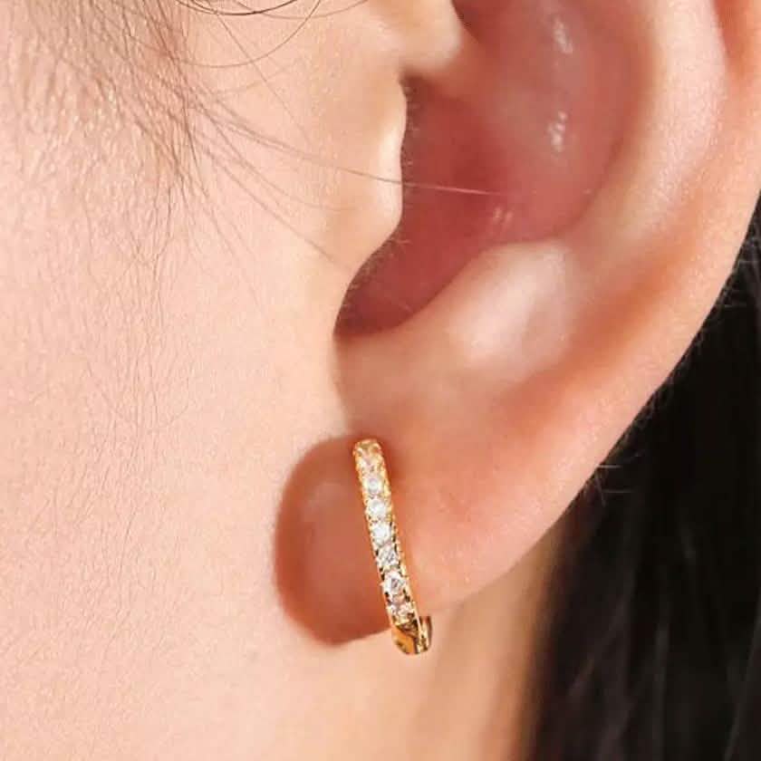 18k Huggie Earrings Made with Swarovski Crystal DailySale