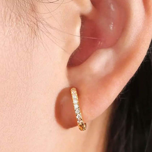 18k Huggie Earrings Made with Swarovski Crystal DailySale