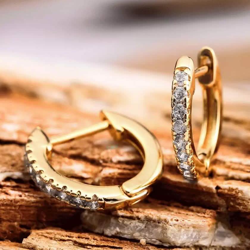 18k Huggie Earrings Made with Swarovski Crystal DailySale